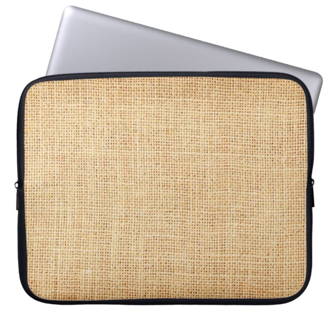 Natural sackcloth, textured background. laptop sleeve (Front)