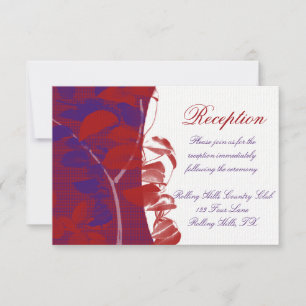 Natural Silhouettes: Red and Purple Leaf Design Invitation