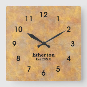 Natural Slate Stone Earth Colors Acrylic Clock