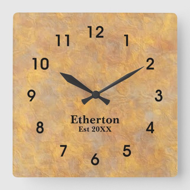 Natural Slate Stone Earth Colors Acrylic Clock (Front)
