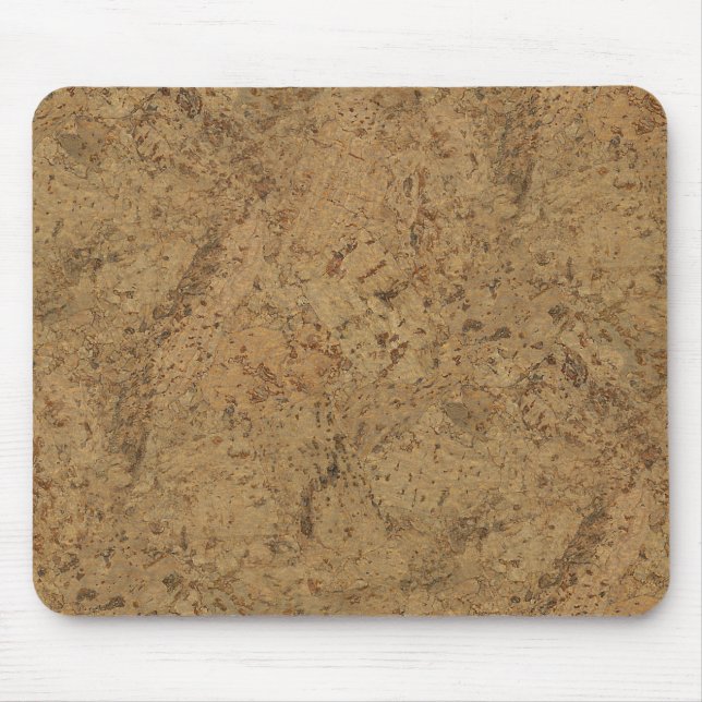 Natural Smoke Cork Bark Wood Grain Look Mouse Pad (Front)
