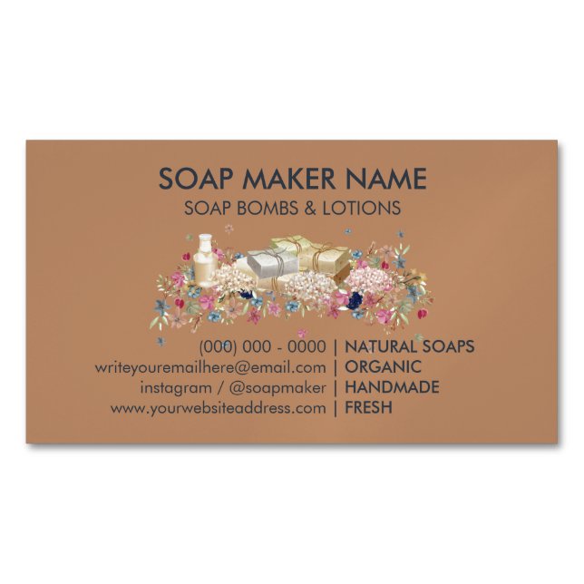 Natural Soap Magnetic Business Card (Front)