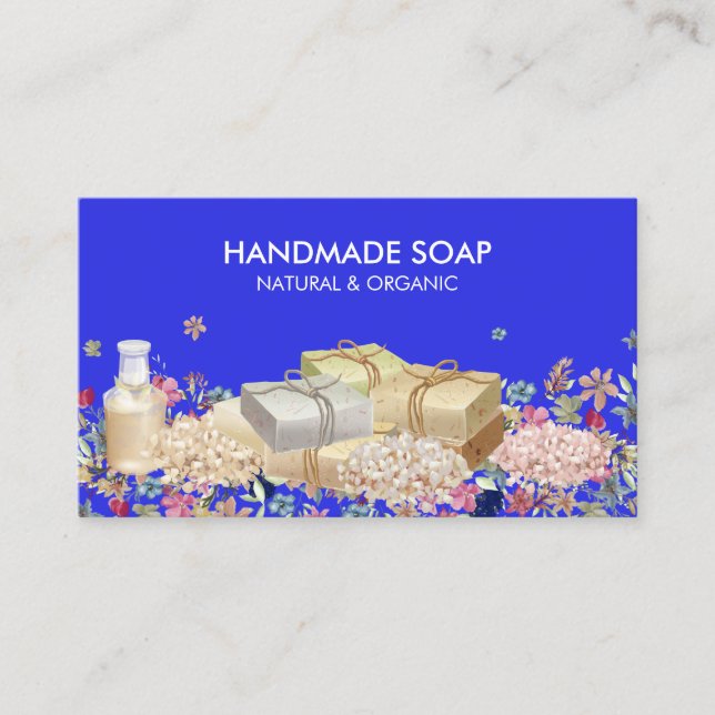 Natural Soaps navy Business Card (Front)