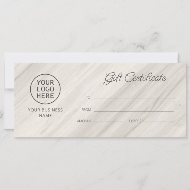 Natural Spa Name Gift Certificate (Front)