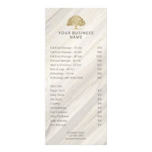 Natural Spa Salon Price List Rack Card