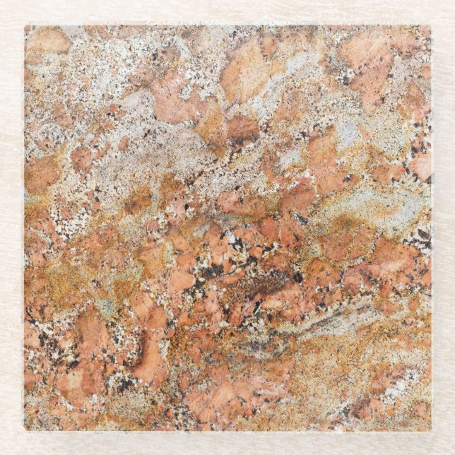Natural Stone Pattern Glass Coaster (Front)