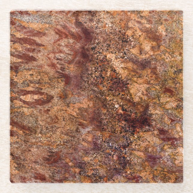 Natural Stone Pattern Glass Coaster (Front)