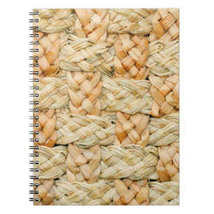 natural straw texture notebook