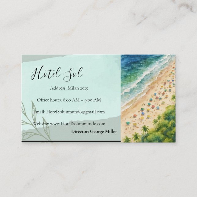 Natural-style hotel business card (Front)