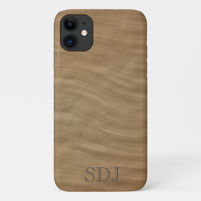 Natural Tan Sandstone Monogram Case-Mate iPhone Case (Back)
