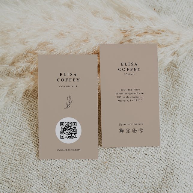 Natural Texture Earth Tone Minimalist Consultant Business Card (Creator Uploaded)