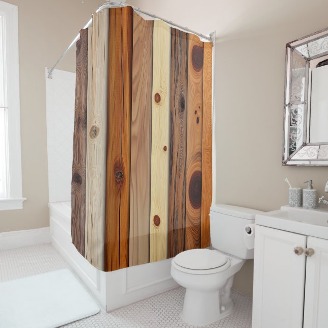 Natural Timber Shower Curtain (In Situ)