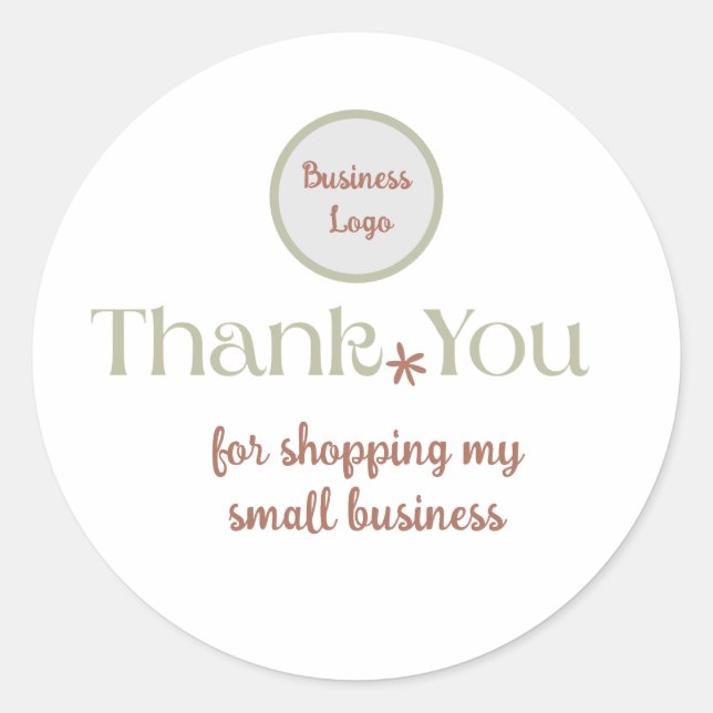 Natural Tone Boho Small Business Packaging Classic Round Sticker (Front)