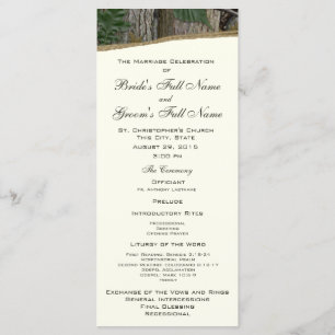 Natural Tree and Leave Camo Wedding Program Programme