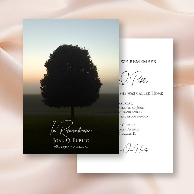 Natural Tree at Sunrise Death Anniversary Memorial Invitation (Creator Uploaded)