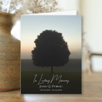 Natural Tree at Sunrise Funeral Memorial Sympathy