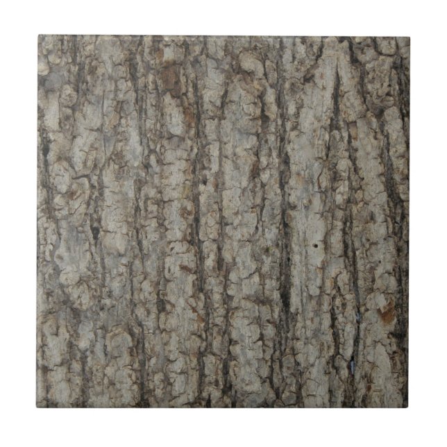 Natural Tree Bark Camo Camouflage Rustic Tile (Front)