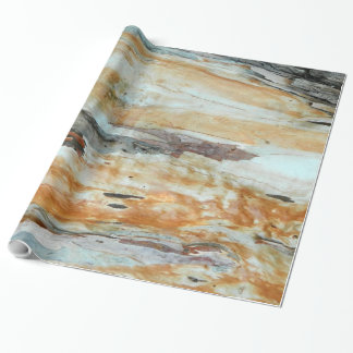 Natural tree bark colourful orange and grey pictur wrapping paper