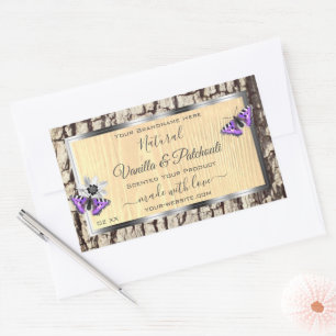Natural Tree Bark with Wood Grain Product Labels