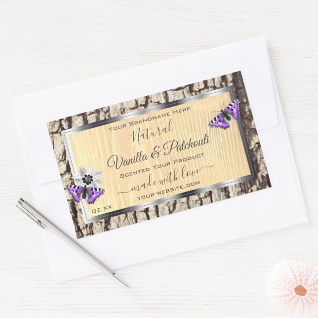 Natural Tree Bark with Wood Grain Product Labels (Envelope)