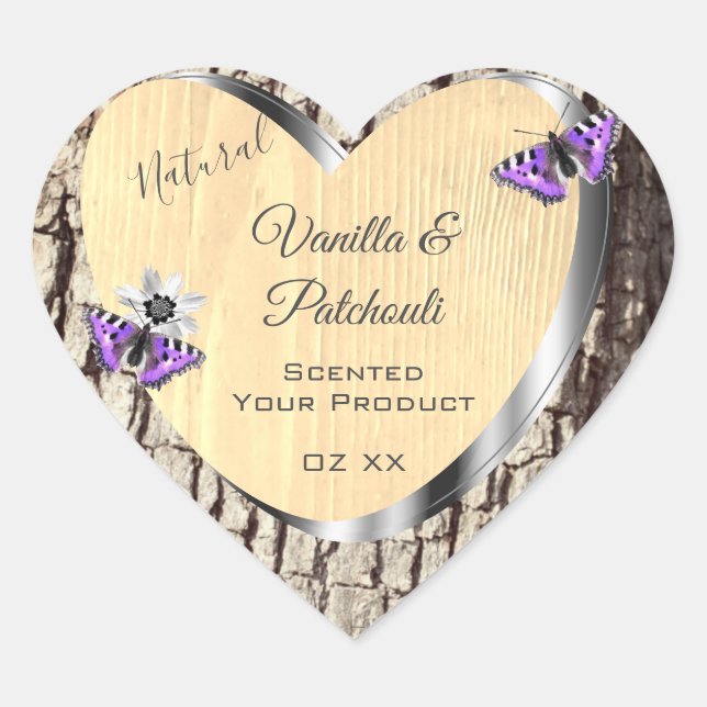 Natural Tree Bark with Wood Grain Product Labels (Front)
