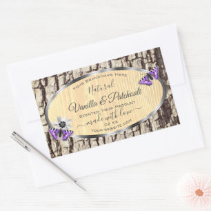 Natural Tree Bark with Wood Grain Product Labels