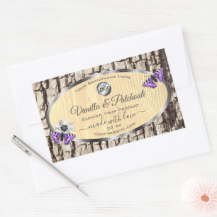 Natural Tree Bark Wood Grain Product Labels Logo