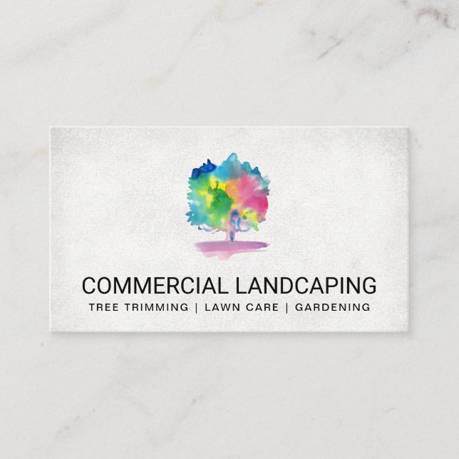 Natural | Tree | Watercolor Tree Business Card (Front)