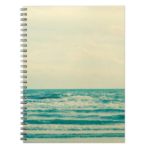 Natural tropical sea and beach with windy wave in notebook