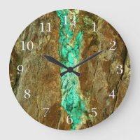 Natural turquoise vein in rough brown stone