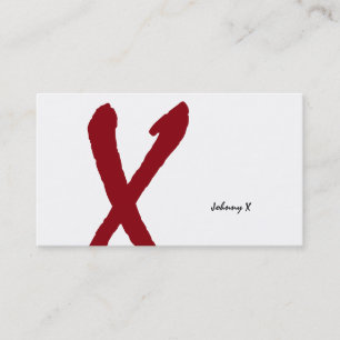 Natural Type Monogram Crimson Red Business Card