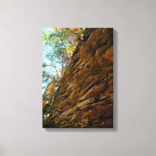 Natural Wall of Layered Rock on Canvas Print