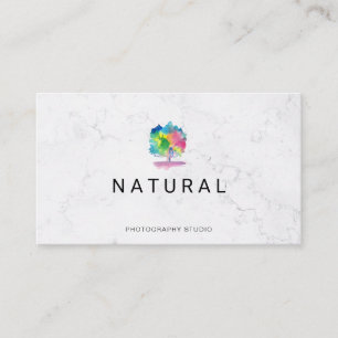 Natural   Watercolor Tree Business Card