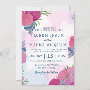 Natural watercolor wedding invitations card
