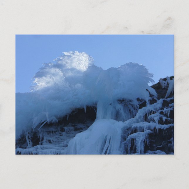 Natural Waterfall Ice Formation on Bunker Hill Postcard (Front)