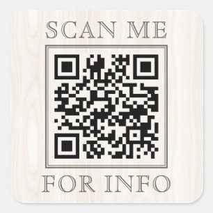 Natural Wellness Business QR Code Scan Me Square Sticker