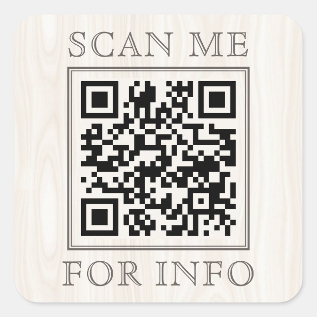 Natural Wellness Business QR Code Scan Me Square Sticker (Front)