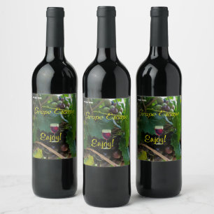 Natural Wine Grapes Wine Label