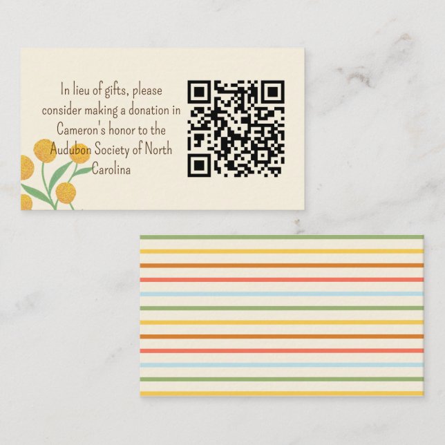 Natural Wonder Donation Request Enclosure Card (Front/Back)