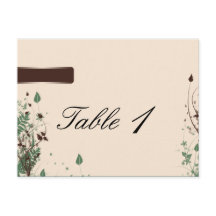 Natural Wonder in Ivory Brown Wedding Table Number