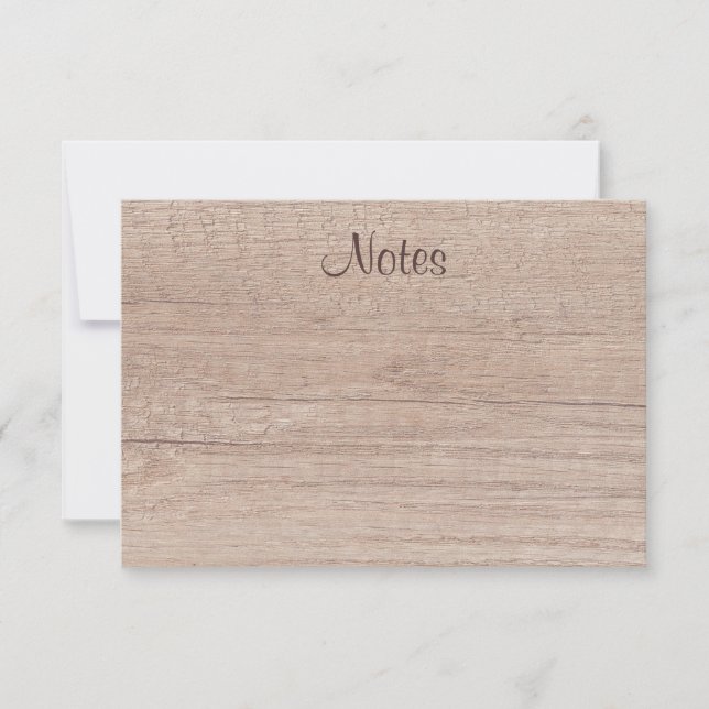 Natural Wood Look Calligraphed Script Elegant Card (Front)