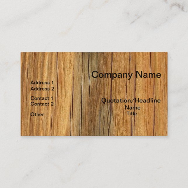 Natural Wood Professional Business Cards (Front)