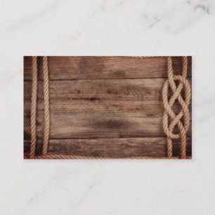 Natural Wood Slats w/Rope Borders on Business Card