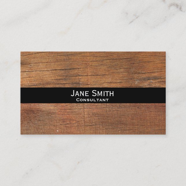 Natural wood stylish modern trendy Consultant Business Card (Front)