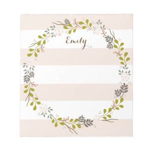Natural Woodland Floral Personalised Notepad