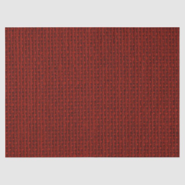 Natural Woven Dark Red Burlap Sack Cloth Tissue Paper (Front)