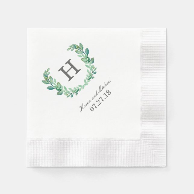 Natural Wreath Custom Napkins (Front)