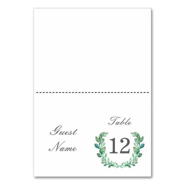 Natural Wreath Escort Cards (Front)