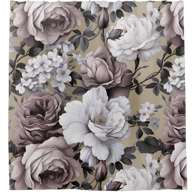 Naturally Floral Elegant Essence Shower Curtain (Front)