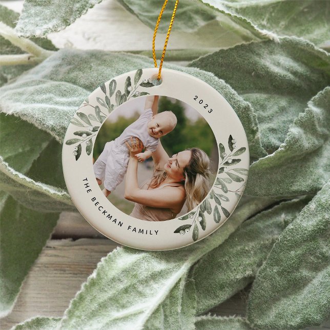 Naturally Joyful | Botanical Personalised Photo Ceramic Tree Decoration (Creator Uploaded)